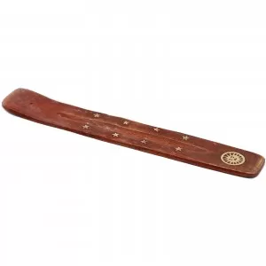 Brass Inlaid Mango Wood Ash Catcher ~ Sun